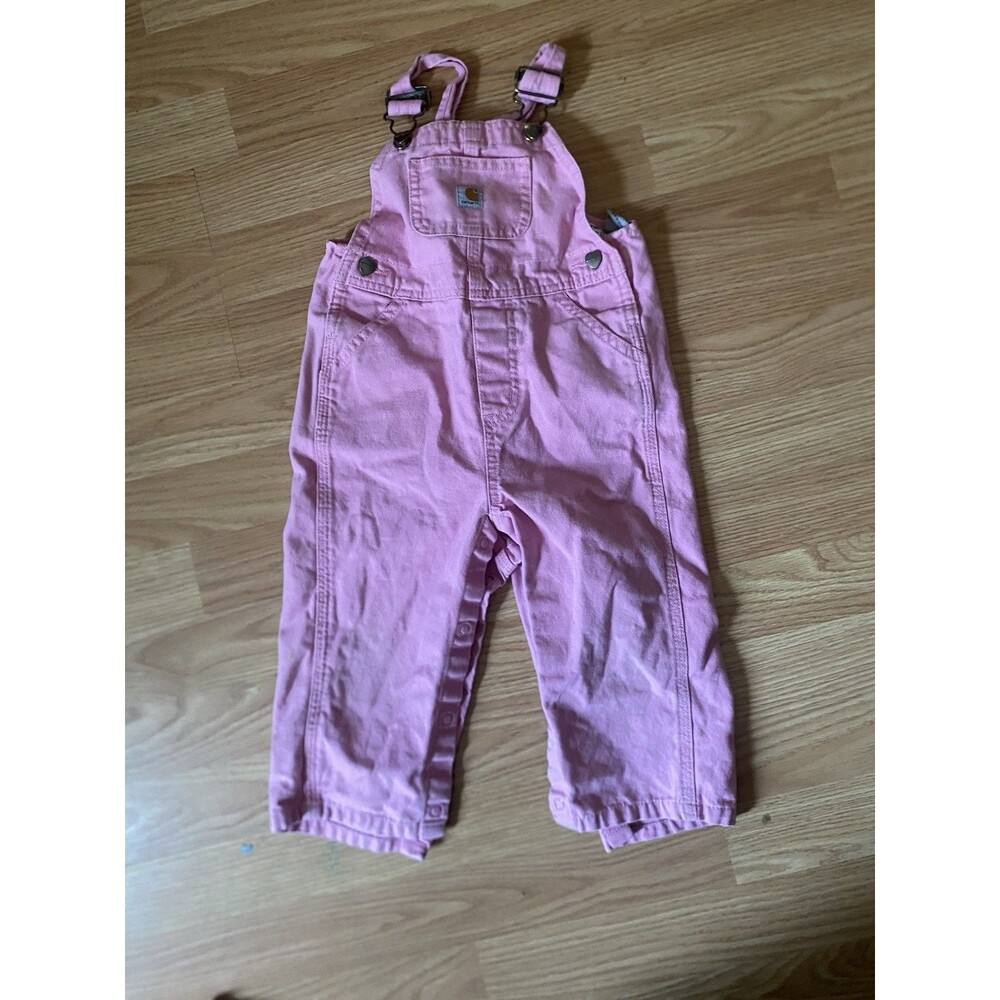 Carhartt Light Pink Toddler Bib Overalls Size 24m for workwear, outdoor play